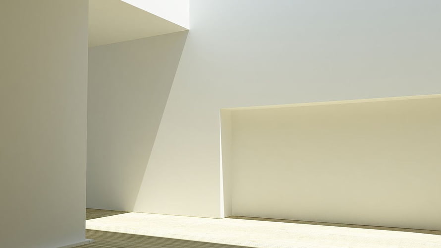 Minimalist White Architecture with Geometric Shadows and Clean Lines HD wallpaper