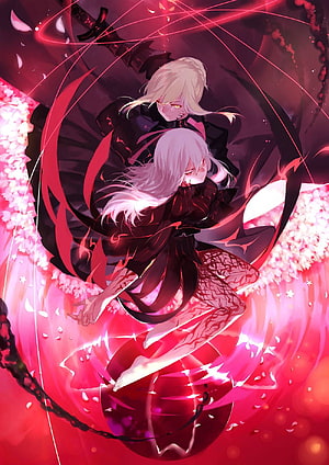 Sakura Matou and Archer in a Crimson Embrace from Fate Stay Night Heavens Feel HD phone wallpaper