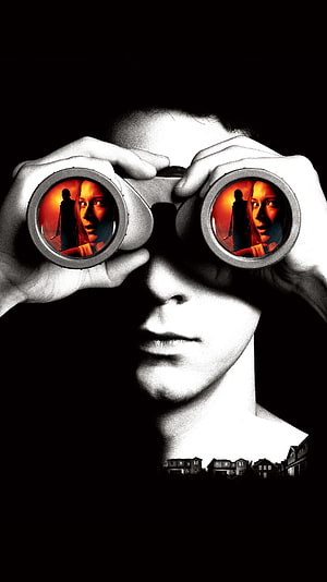 Disturbia Movie Poster Featuring Binoculars and Suspenseful Surveillance Scene HD phone wallpaper