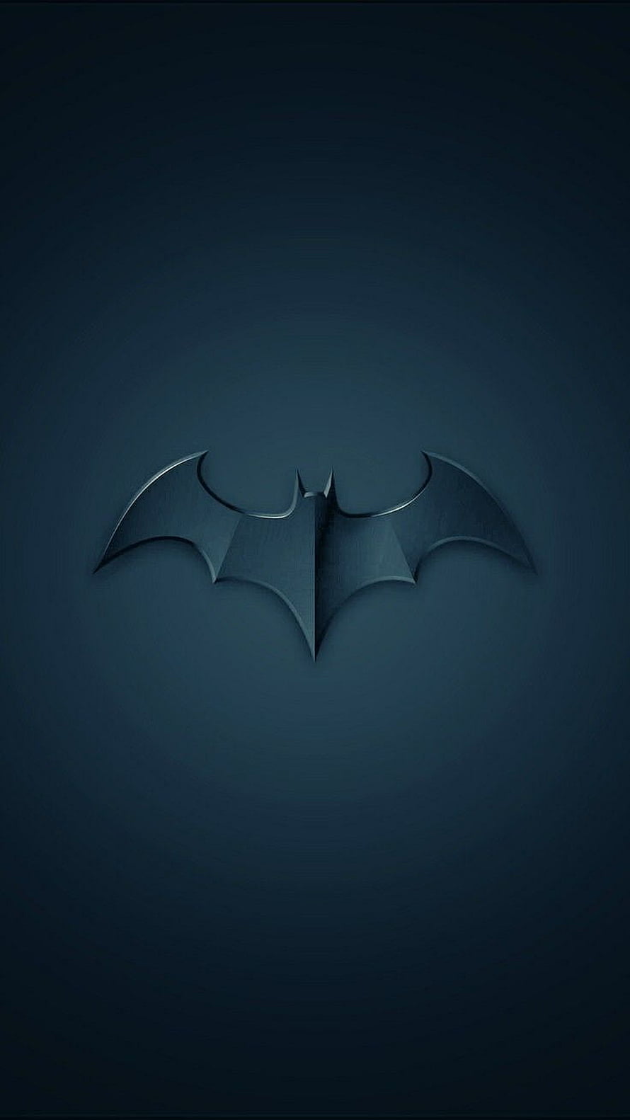 Batman Emblem on Dark Blue Background with Subtle Metallic Texture and Minimalist Design HD phone wallpaper