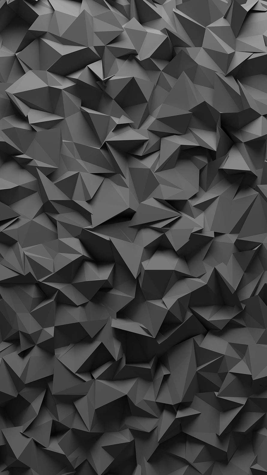 Dark Grey Low Poly Geometric Faceted 3D Texture Pattern HD phone wallpaper