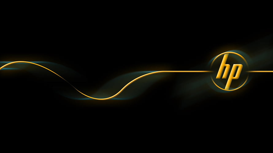HP Spectre X360 Sleek Gold Wave Design on Black Background HD wallpaper