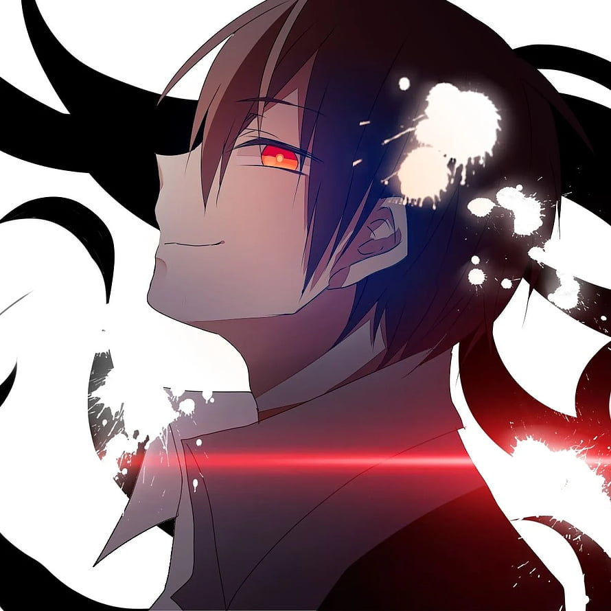 Anime Male Character With Red Eyes And Dark Hair In Dramatic Profile HD phone wallpaper