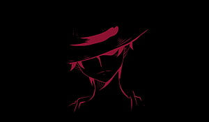 Dark One Piece Monkey D. Luffy Anime Character Silhouette HD wallpaper