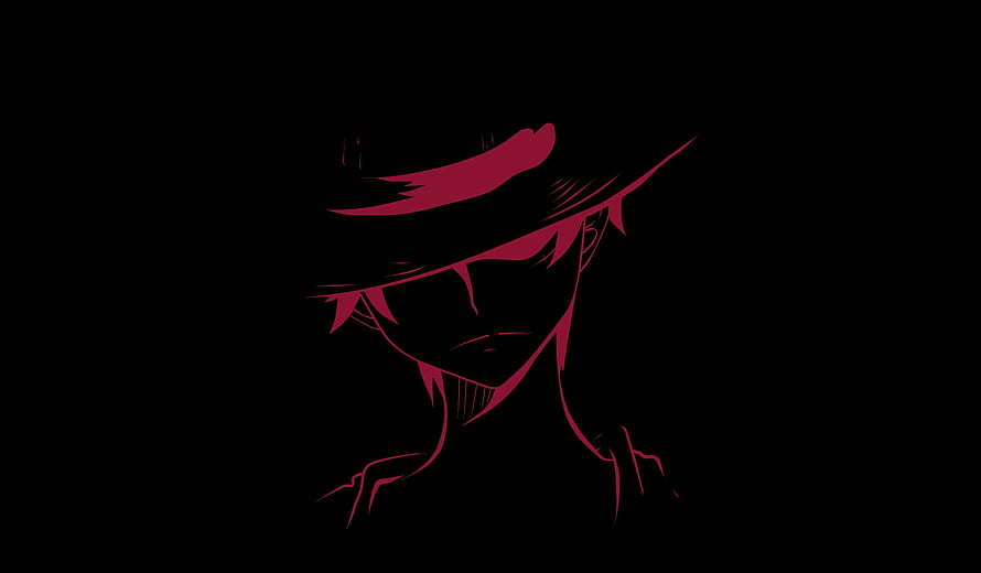 Dark One Piece Monkey D. Luffy Anime Character Silhouette HD wallpaper