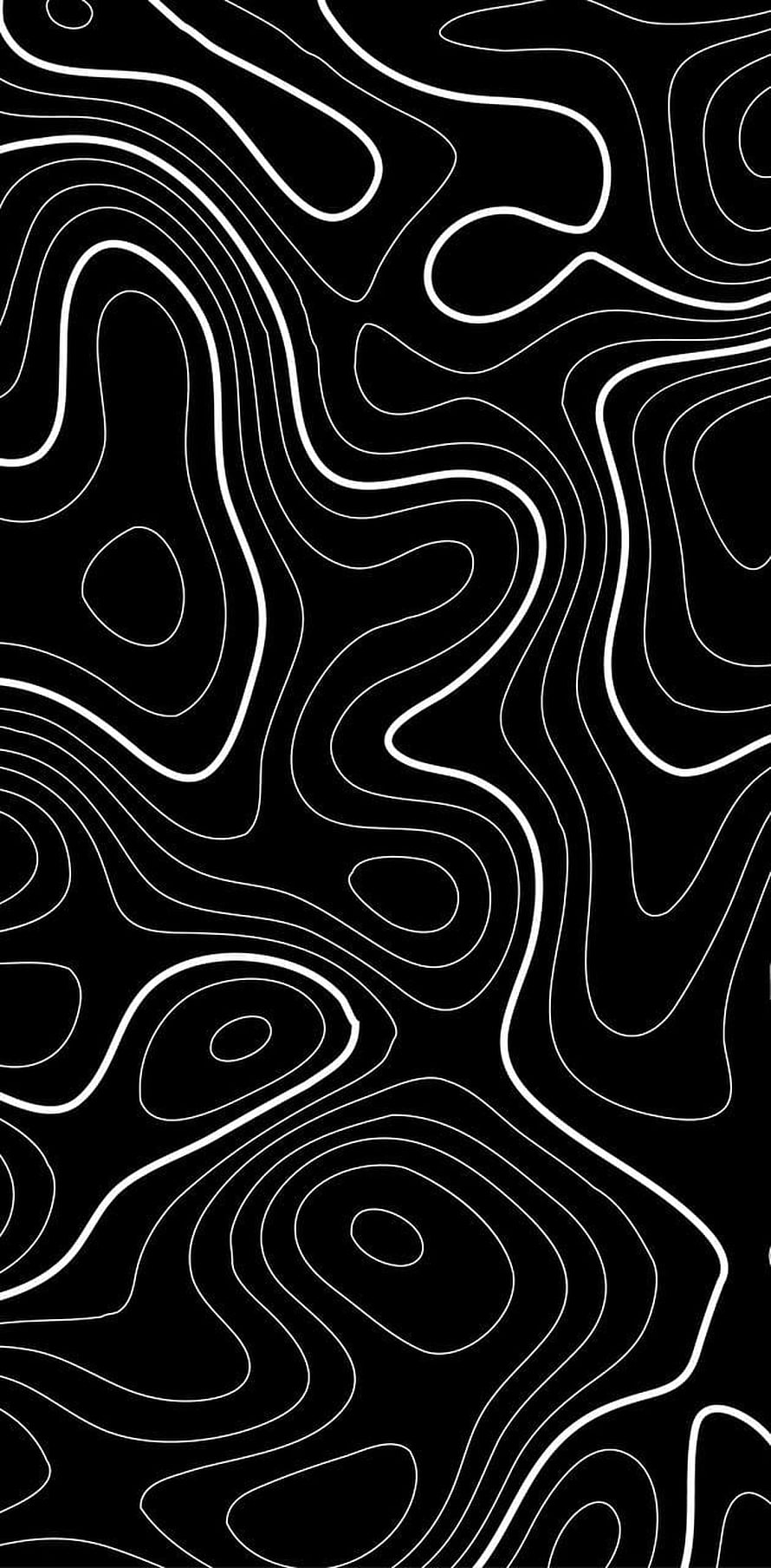 Abstract Topographic Contour Lines on Black Background Minimalist Pattern HD phone wallpaper