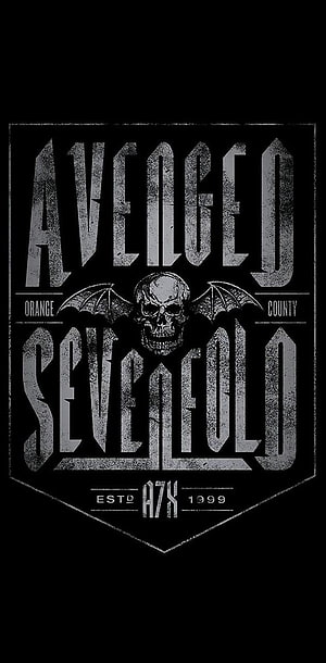 Avenged Sevenfold Skull and Bat Wings Logo on Black Background HD phone wallpaper