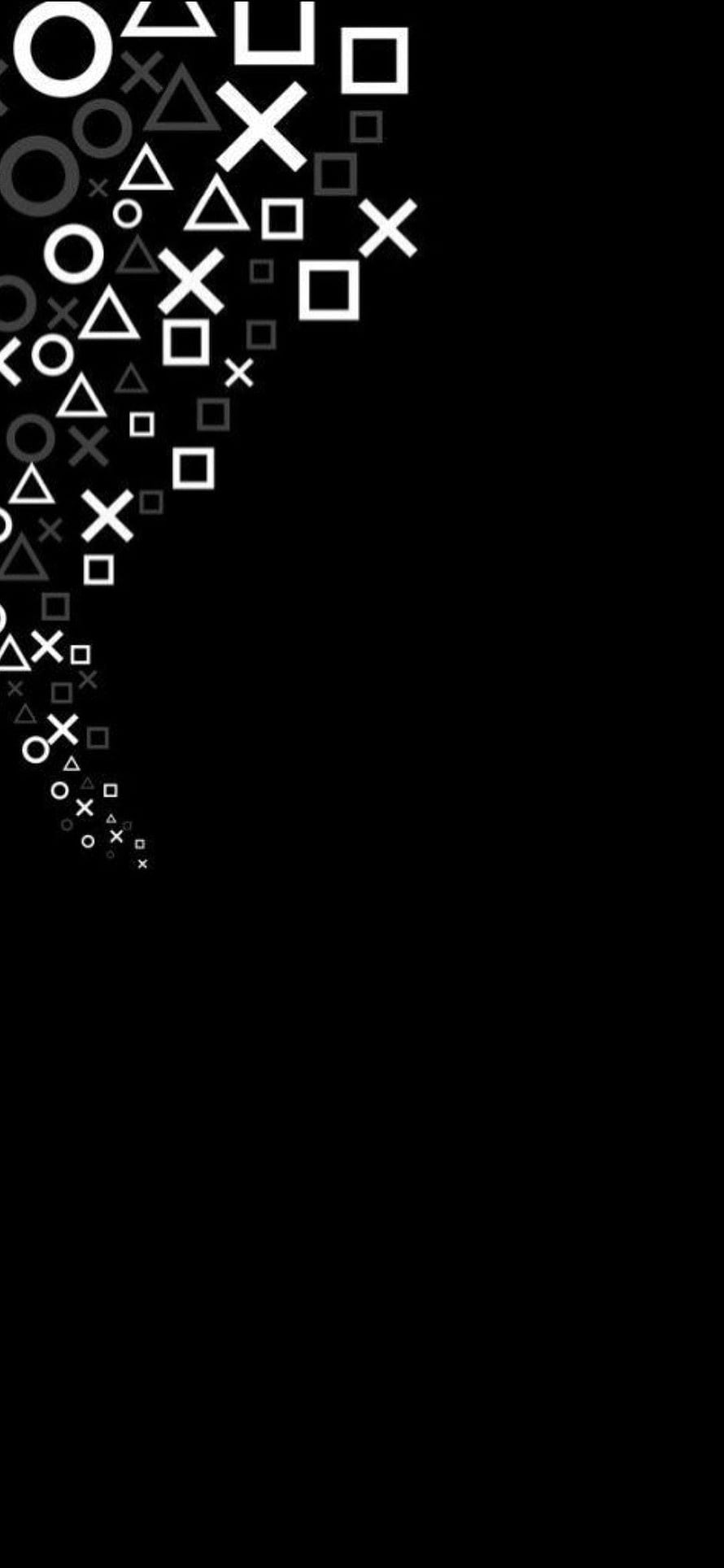 Minimalist Geometric Shapes on Black Background with White Circles Triangles and Squares HD phone wallpaper