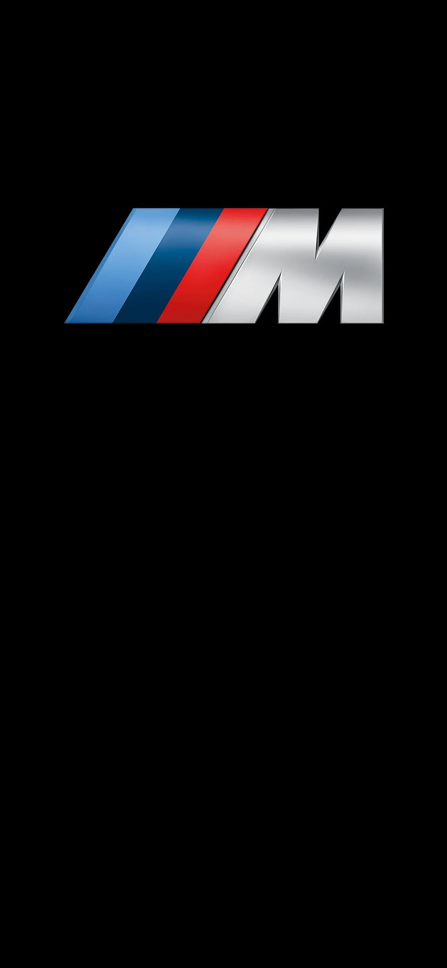 BMW M Performance Logo with Signature Stripes on Black Background HD phone wallpaper