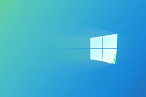 Windows 10 Default Desktop Background with Minimalist Window Logo on Blue Gradient HD wallpaper