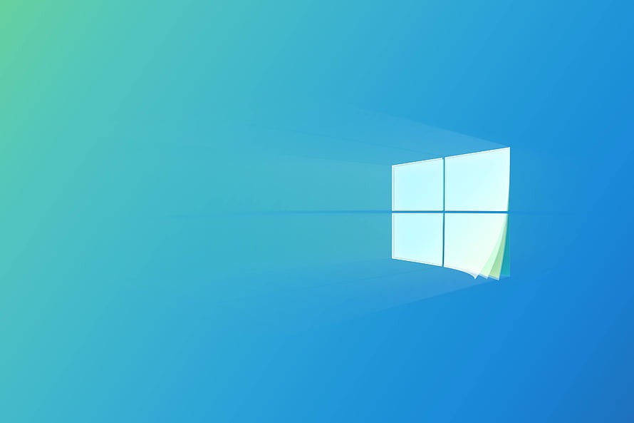 Windows 10 Default Desktop Background with Minimalist Window Logo on Blue Gradient HD wallpaper