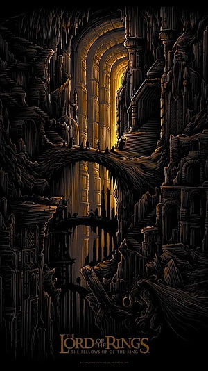 The Lord of the Rings Fellowship of the Ring Dark Fantasy Architecture Poster HD phone wallpaper