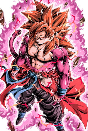 Xeno Gogeta Super Saiyan 4 Limit Breaker Dragon Ball Anime Character Art HD phone wallpaper