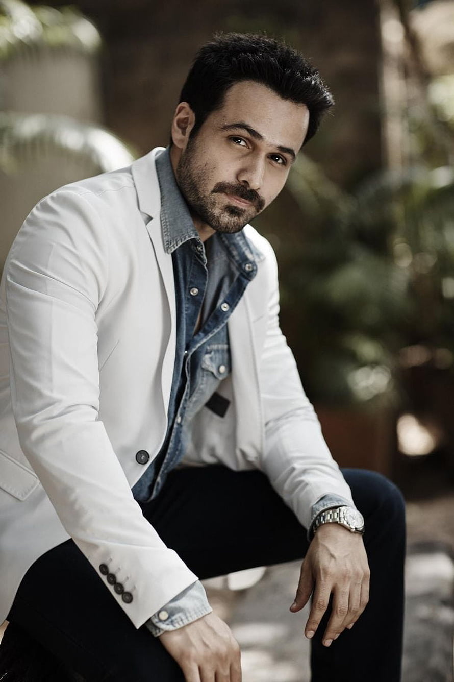 Emraan Hashmi in a white blazer and denim shirt with a confident studio portrait HD phone wallpaper