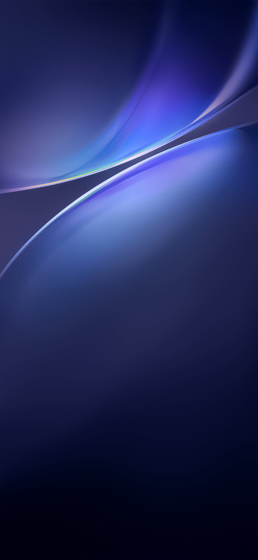 Abstract Blue Gradient Curves with Iridescent Light Streaks on Dark Background HD phone wallpaper