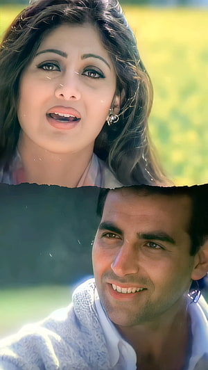 Shilpa Shetty and Bollywood Actor in Dhadkan Movie Scene HD phone wallpaper