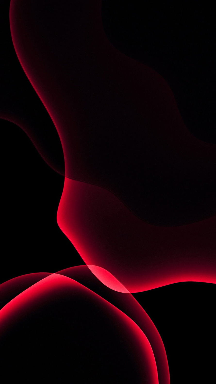 Glowing Red Abstract Waves on Black Background Minimalist Digital Art HD phone wallpaper