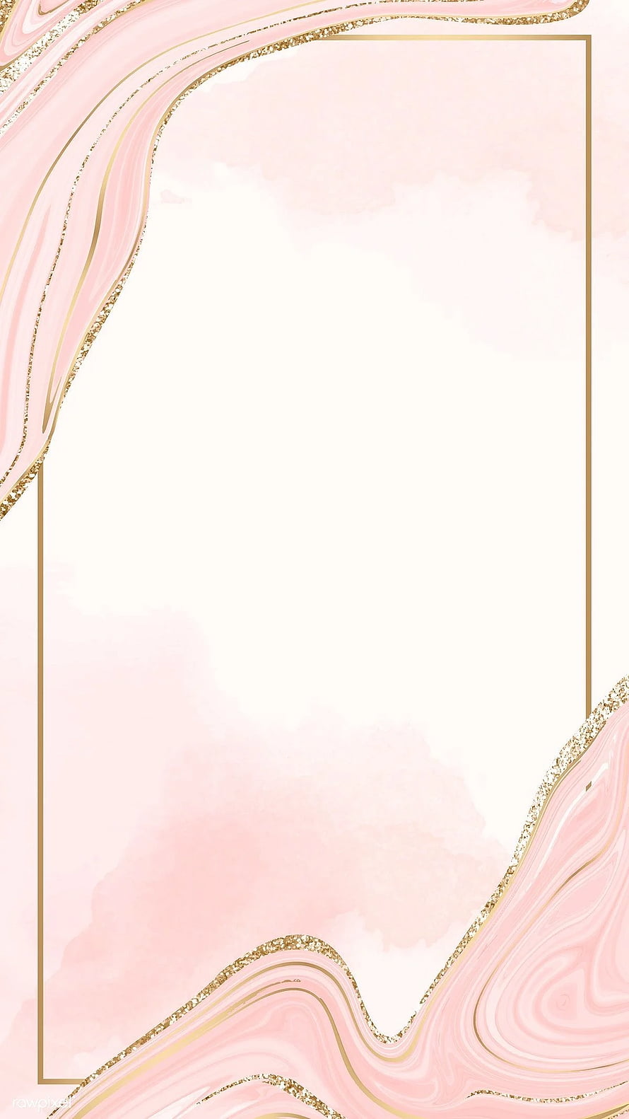 Elegant Pink and Gold Fluid Art Frame with Glitter Accents and Watercolor Background HD phone wallpaper