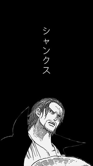Shanks One Piece Manga Portrait Black and White Illustration HD phone wallpaper