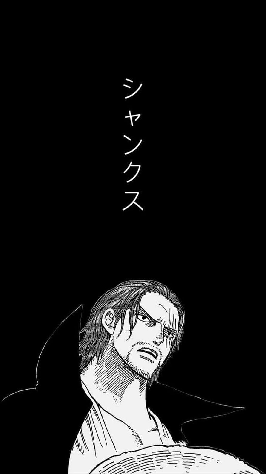 Shanks One Piece Manga Portrait Black and White Illustration HD phone wallpaper