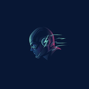 Minimalist Flash Profile Illustration with Lightning Bolt Emblem and Speed Lines HD phone wallpaper