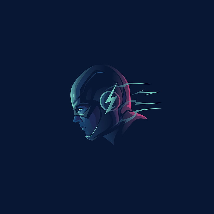 Minimalist Flash Profile Illustration with Lightning Bolt Emblem and Speed Lines HD phone wallpaper