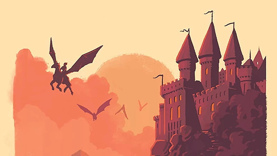 Harry Potter Castle and Hippogriff Silhouette at Sunset HD wallpaper