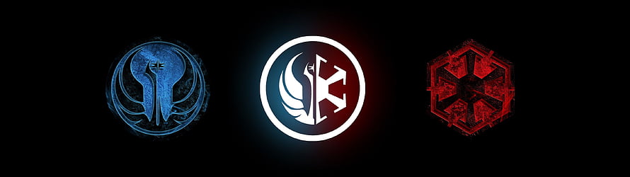 Star Wars Jedi Order and Sith Faction Emblems on Black Background HD wallpaper