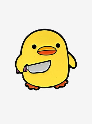Cute Cartoon Duck Holding Knife Enamel Pin Illustration HD phone wallpaper