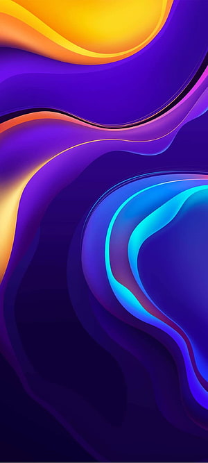 Vivo V20 and V23 Stock Abstract Wave Wallpaper with Vibrant Purple and Cyan Gradients HD phone wallpaper