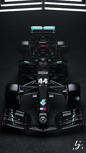Mercedes AMG Petronas W11 Formula 1 Car Top Down View with Petronas Livery HD phone wallpaper