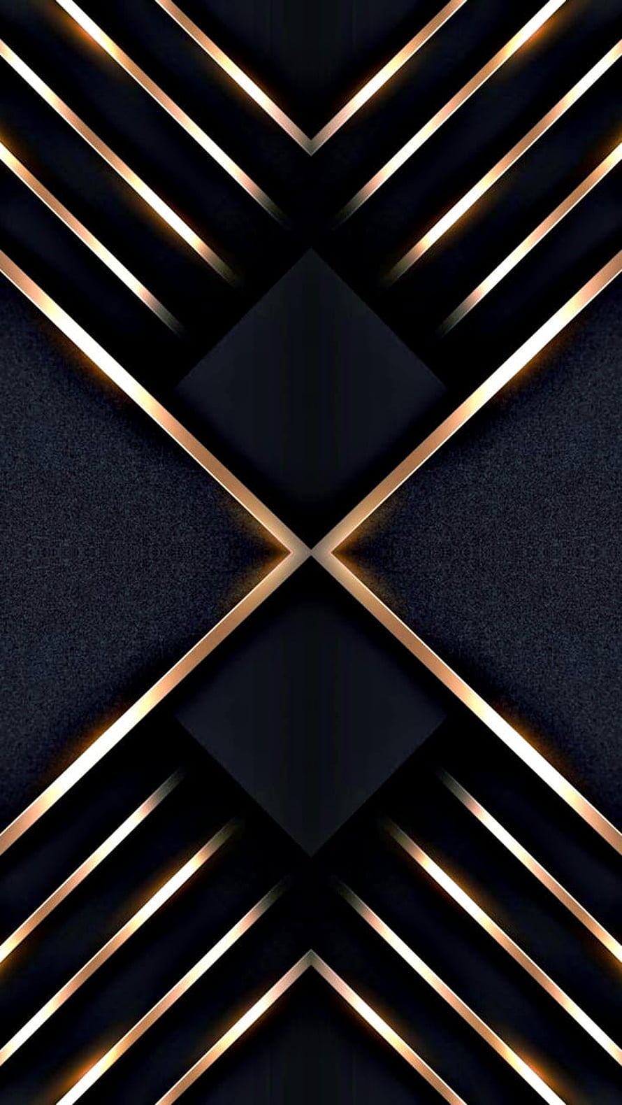 Luxurious Geometric Gold Lines on Black Background with Modern 3D Design HD phone wallpaper