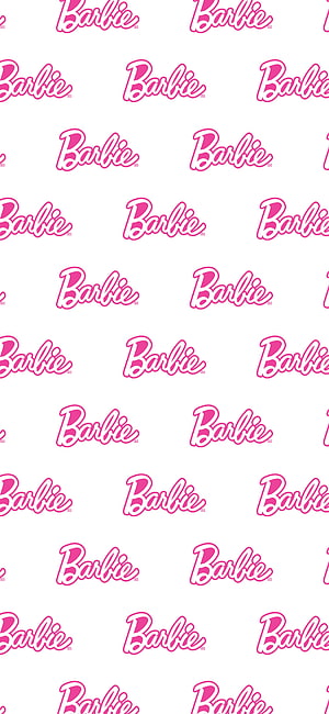Barbie Logo Pattern Wallpaper in Pink and White HD phone wallpaper