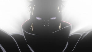 Pain from Naruto Shippuden in Black and White with Glowing Rinnegan Eyes HD wallpaper