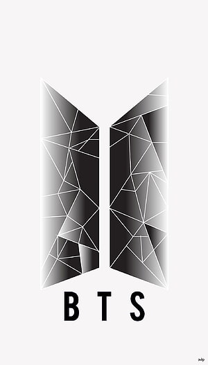 BTS Geometric Butterfly Logo with Monochrome Faceted Design and Bold Typography HD phone wallpaper