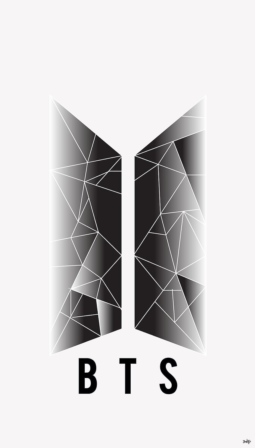 BTS Geometric Butterfly Logo with Monochrome Faceted Design and Bold Typography HD phone wallpaper
