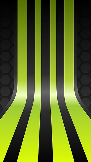Lime Green and Black Racing Stripes with Hexagonal Honeycomb Pattern HD phone wallpaper