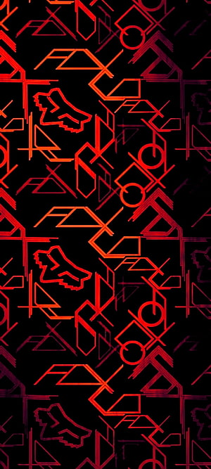 Fox Racing Red Geometric Pattern on Black Background HD phone wallpaper