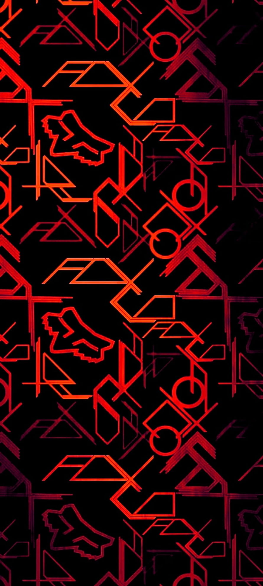 Fox Racing Red Geometric Pattern on Black Background HD phone wallpaper