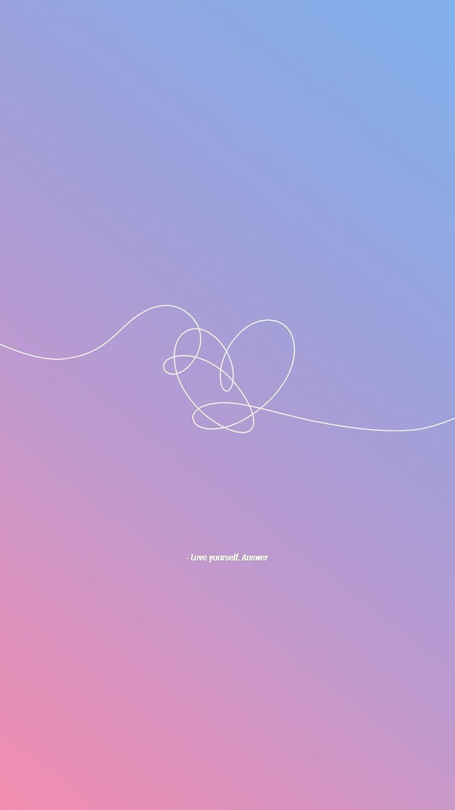 BTS Love Yourself Album Minimalist Gradient Heart Line Art Wallpaper HD phone wallpaper