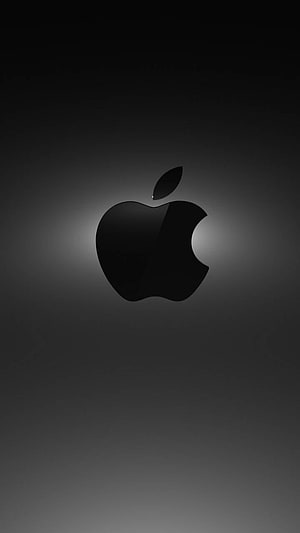 Minimalist Apple Logo on Dark Gradient Background HD phone wallpaper