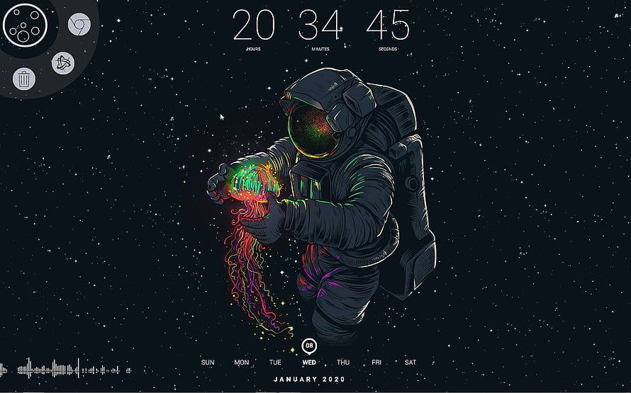 Astronaut Holding Glowing Nebula Sphere in Deep Space Digital Art HD wallpaper