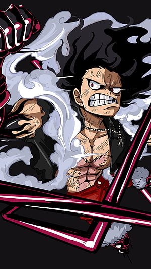 Monkey D. Luffy Gear Fourth Snakeman Anime Illustration HD phone wallpaper