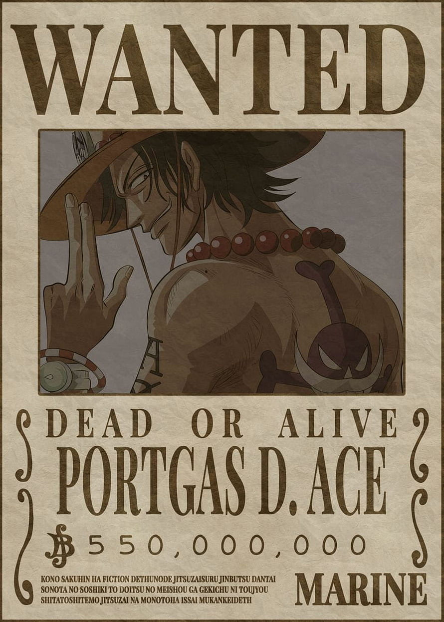 Portgas D. Ace Wanted Poster from One Piece Anime Series HD phone wallpaper