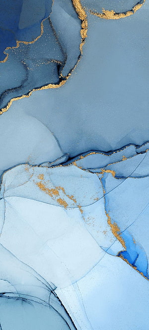 Abstract Blue and Gold Marble Texture with Fluid Art Patterns HD phone wallpaper