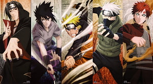 Naruto Shippuden Five Main Characters Action Lineup Anime Wallpaper HD wallpaper