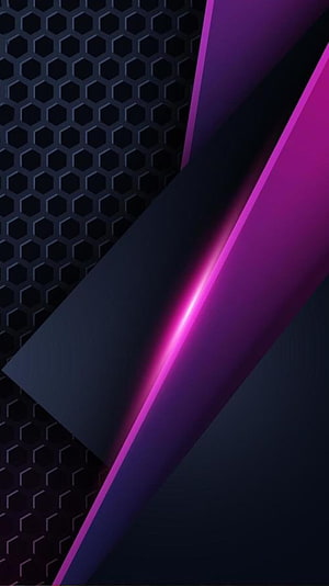 Abstract Geometric Design with Neon Pink Diagonal Lines and Dark Hexagonal Mesh Texture HD phone wallpaper