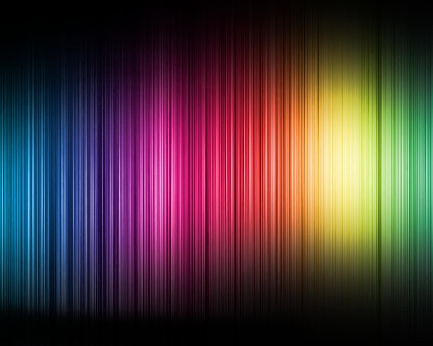 Vibrant Vertical Rainbow Spectrum with Abstract Colorful Light Streaks on Black Background HD wallpaper