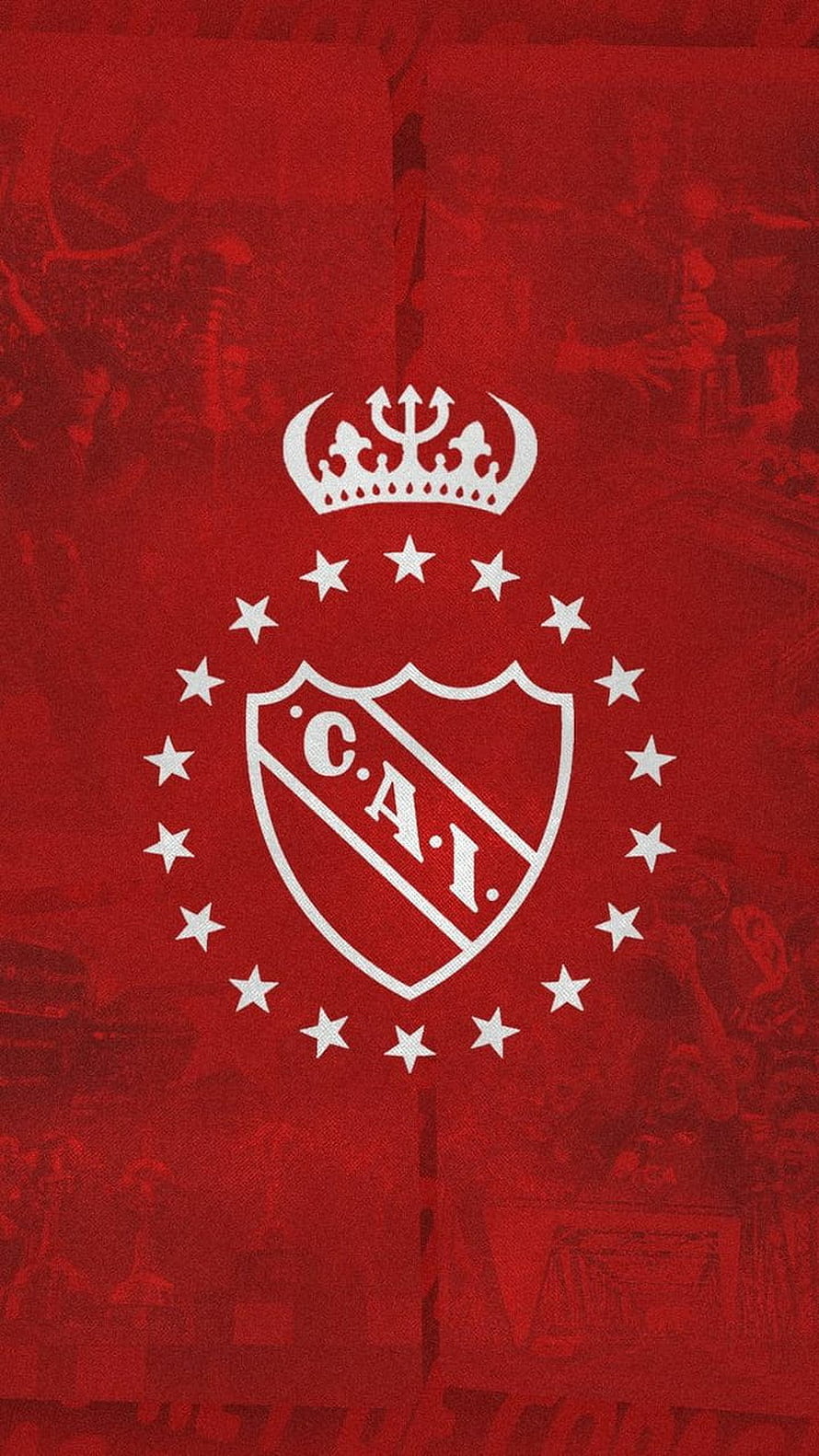 Independiente Club Atletico crest with crown and stars on red background HD phone wallpaper