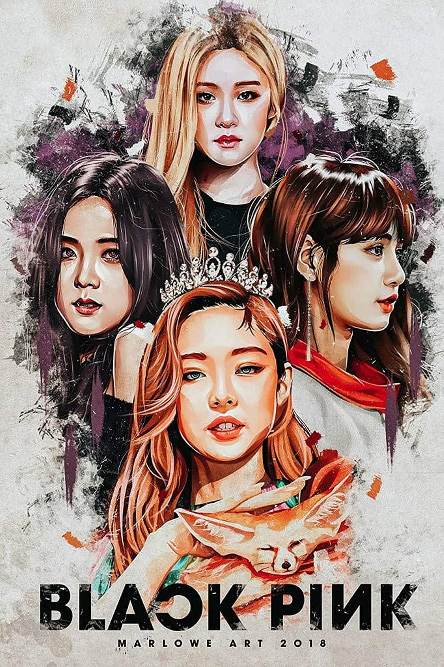 Blackpink Kpop Group Digital Art Portrait with Fox and Crown HD phone wallpaper
